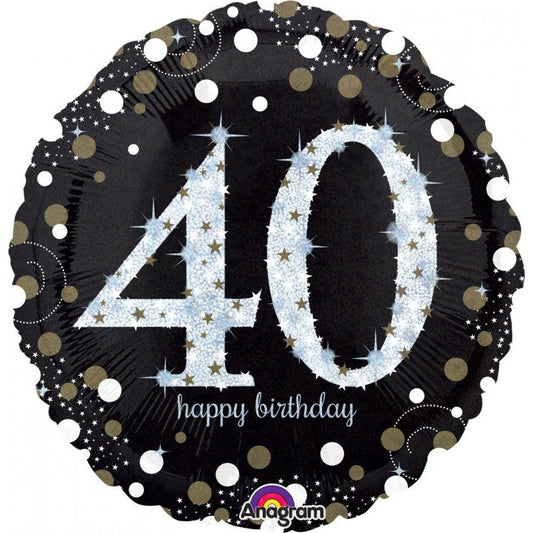 Jumbo Holographic Sparkling Birthday 40 springbank-balloons