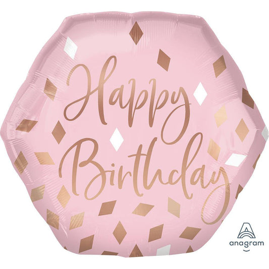 Blush Birthday Super Shape Foil Balloon springbank-balloons