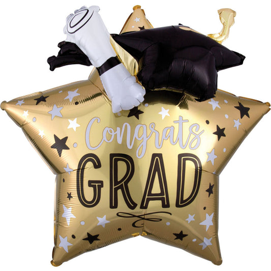 Graduation Star, Cap & Diploma Multi-Balloon springbank-balloons