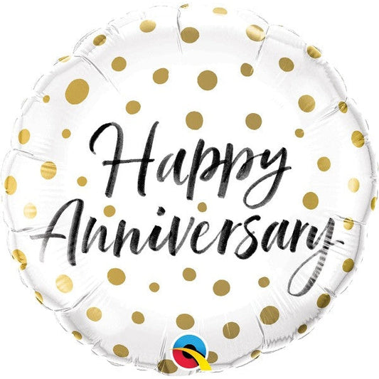 Happy Anniversary Gold Dots springbank-balloons