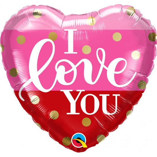 I Love You Gold Dots springbank-balloons