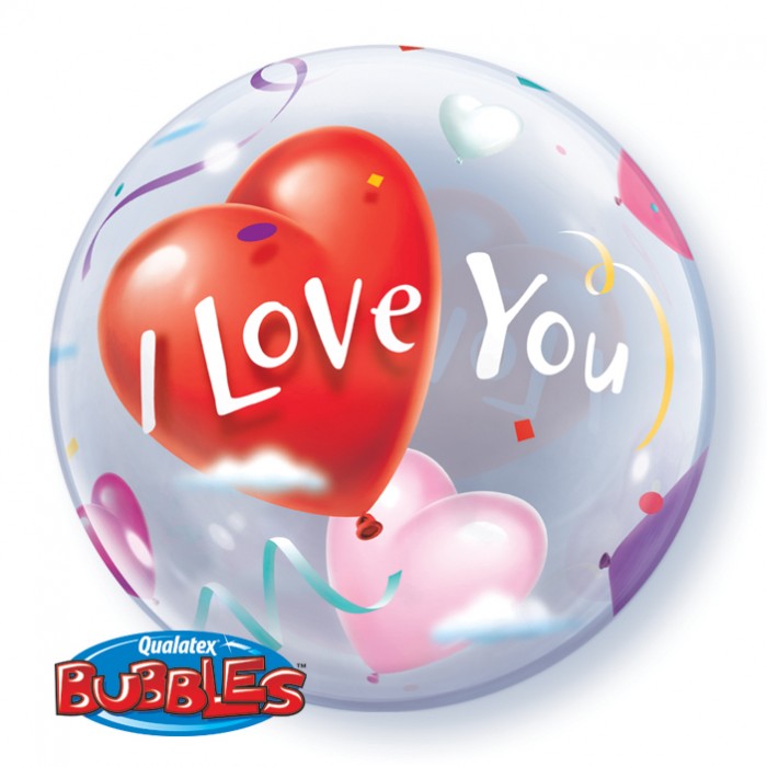 I Love You Heart Balloons Single Bubble springbank-balloons