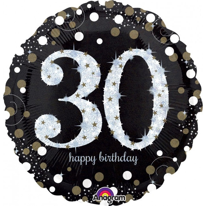 Jumbo Holographic Sparkling Birthday 30 springbank-balloons