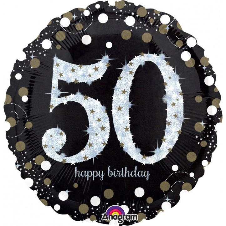 Jumbo Holographic Sparkling Birthday 50 springbank-balloons