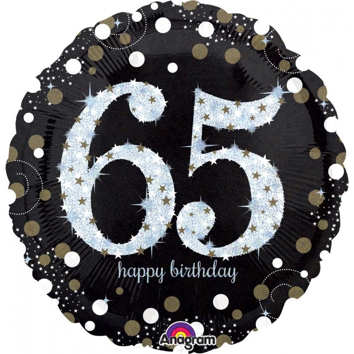 Jumbo Holographic Sparkling Birthday 65 springbank-balloons