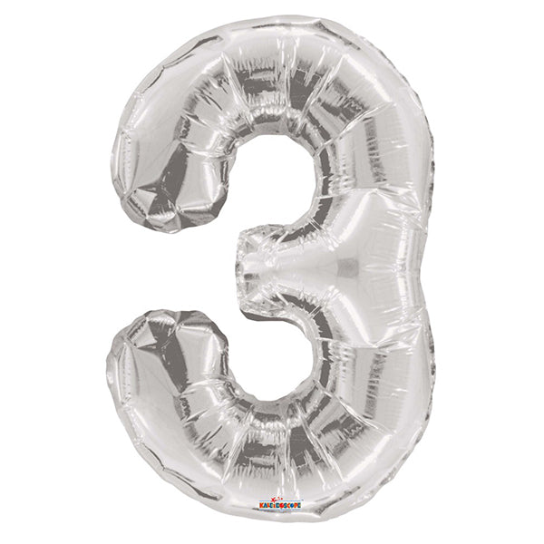 Ballon numéro 3 ans à pois avec vide standard 72cm - Partywinkel