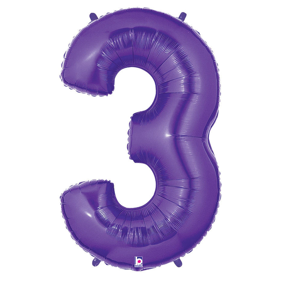 Jumbo Number 3 Pastel Foil Balloon springbank-balloons