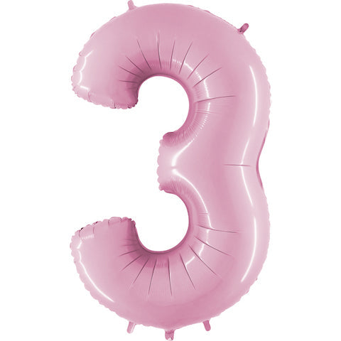 Jumbo Number 3 Pastel Foil Balloon springbank-balloons