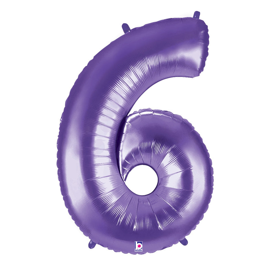 Jumbo Number 6 Pastel Foil Balloon springbank-balloons