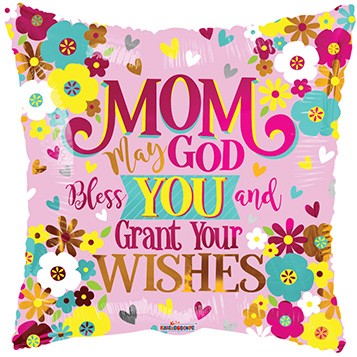 Mom May God Bless You Standard Size Foil Balloon springbank-balloons