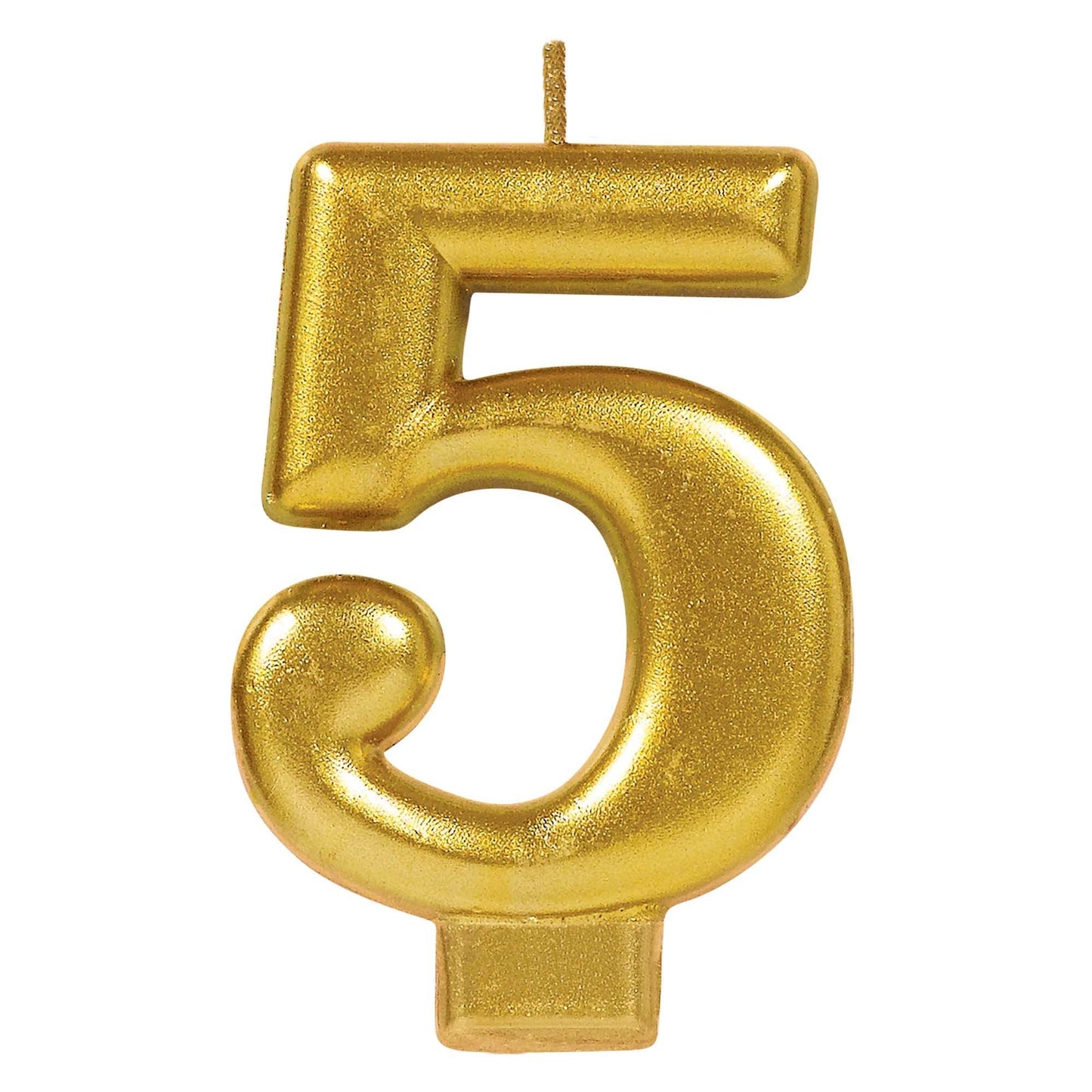 Numeral #5 Metallic Candle - Gold springbank-balloons