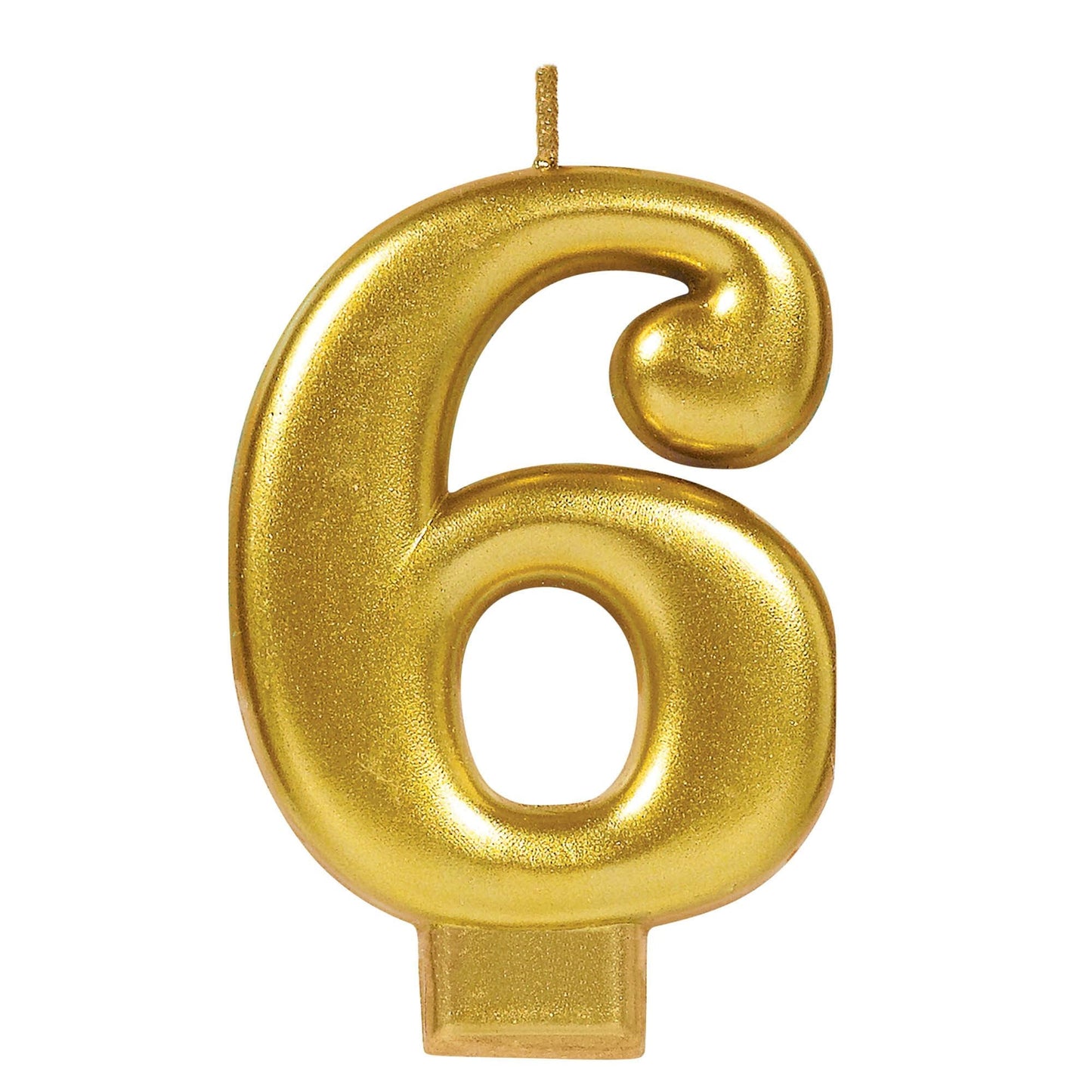 Numeral #6 Metallic Candle - Gold springbank-balloons