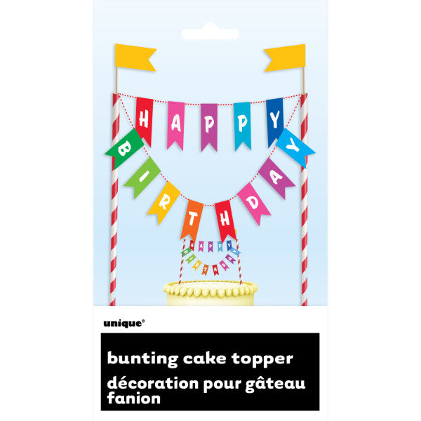 Rainbow Birthday Bunting Cake Topper springbank-balloons