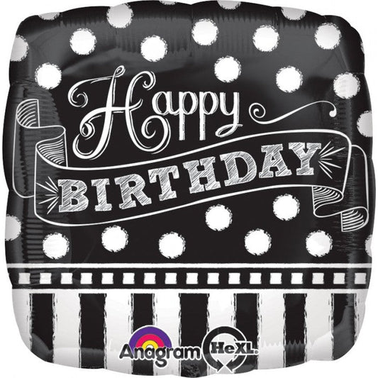 Standard Black & White Chalkboard Birthday springbank-balloons