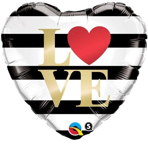 Standard Love Balloon with horizontal Stripes springbank-balloons