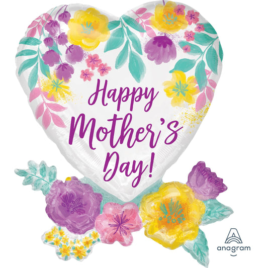 SuperShape Happy Mothers Day Watercolor Flowers springbank-balloons