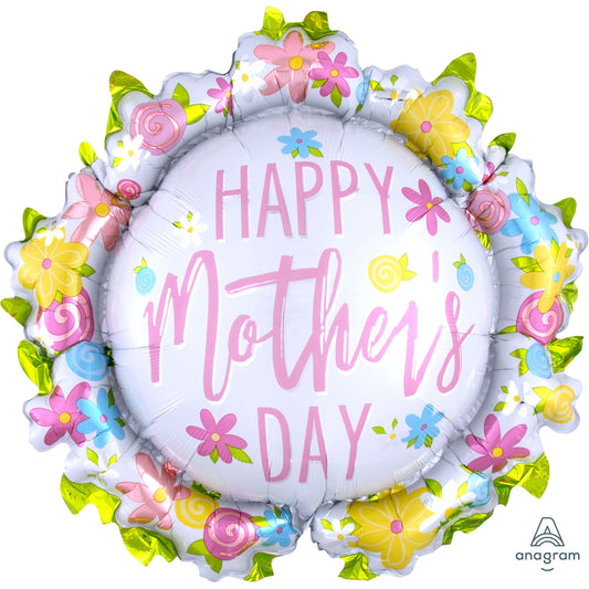 SuperShape Happy Mothers Day Wreath springbank-balloons