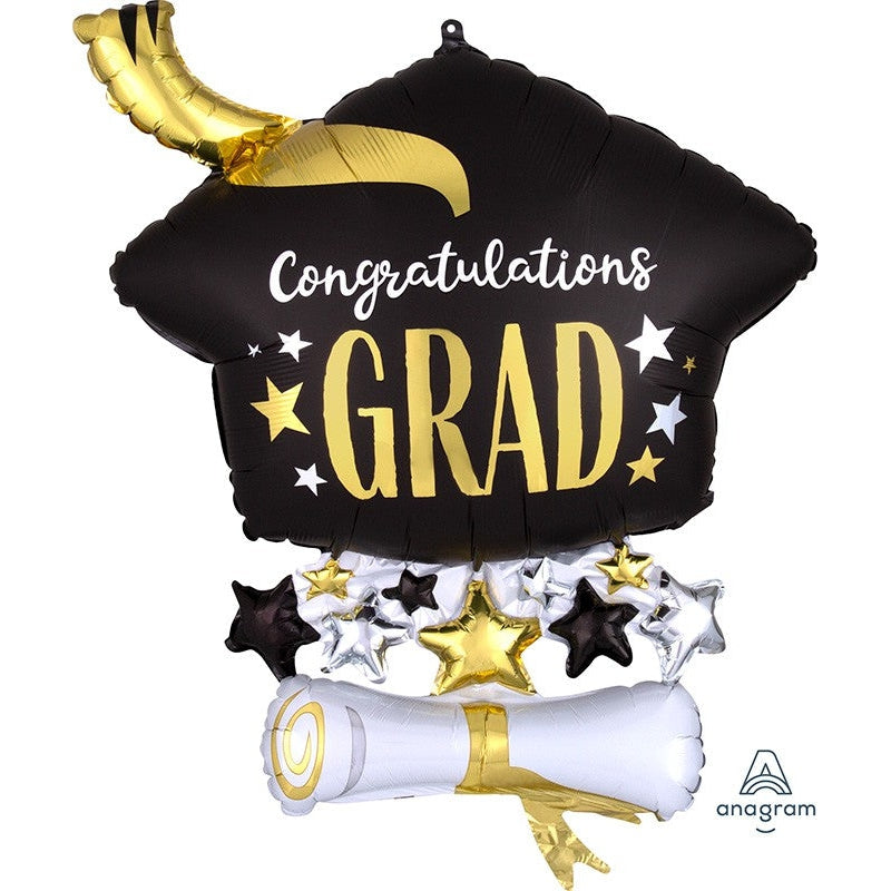 SuperShape Satin Infused Cap & Diploma springbank-balloons