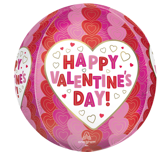 Orbz Happy Valentines Day wrapped in Hearts springbank-balloons