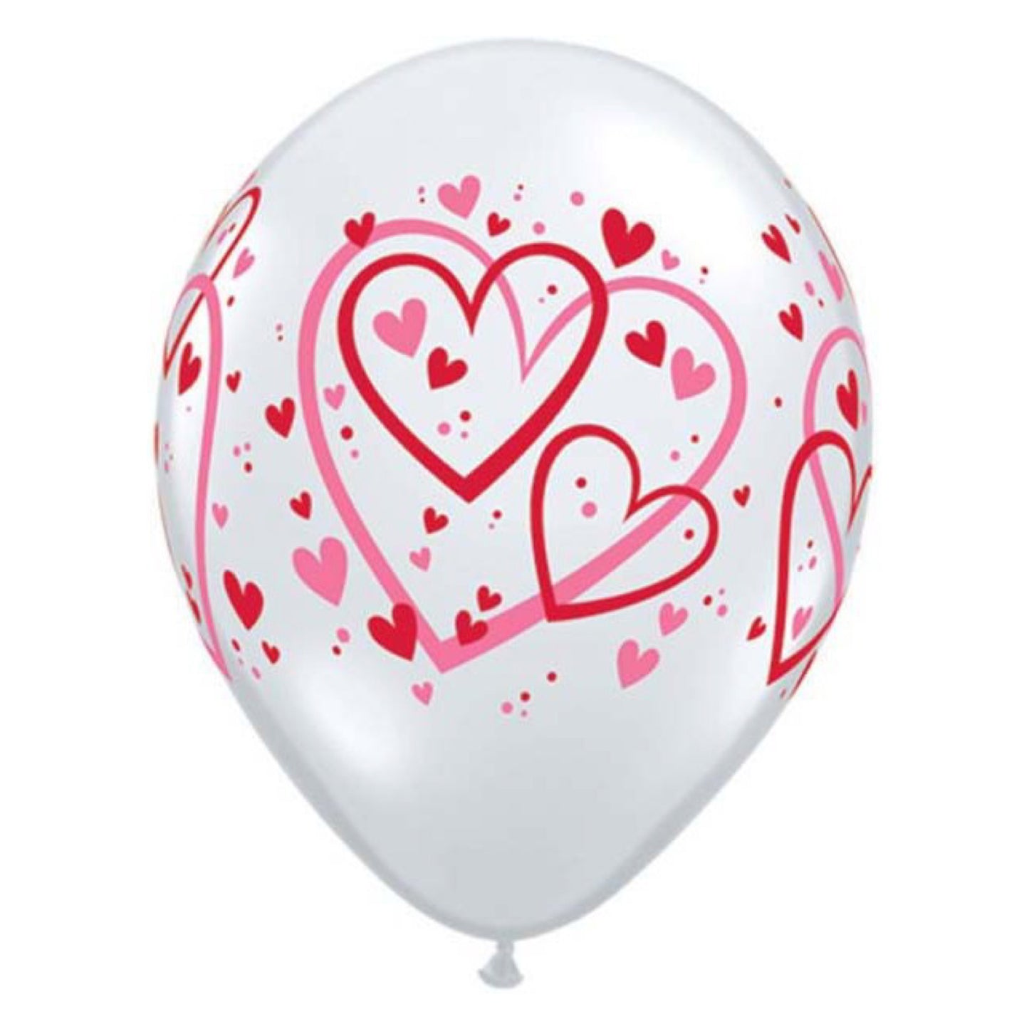 Red and Pink Pattern Hearts Diamond Clear springbank-balloons