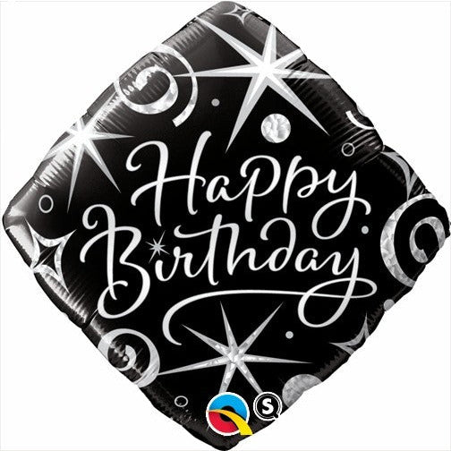 Standard Birthday Elegant Sparkles & Swirls Diamond springbank-balloons